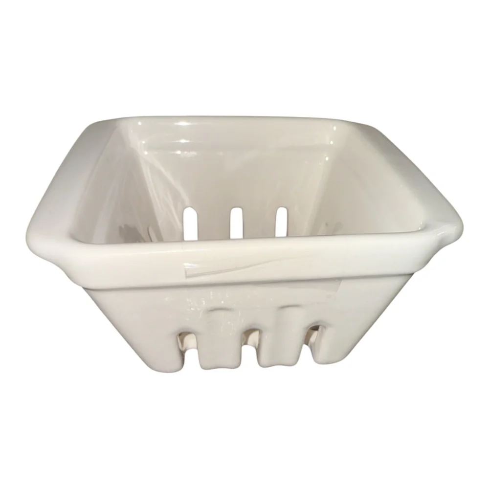 Ceramic Blueberry Strainer, White Porcelain Kitchen Colander with Drainage Holes